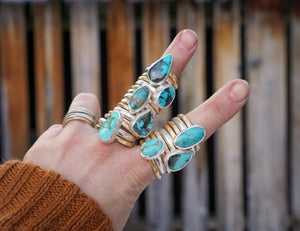 Companions Ring Set- Turquoise Size 7