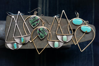 Bird’s Eye Earrings- Ruby in Zoisite